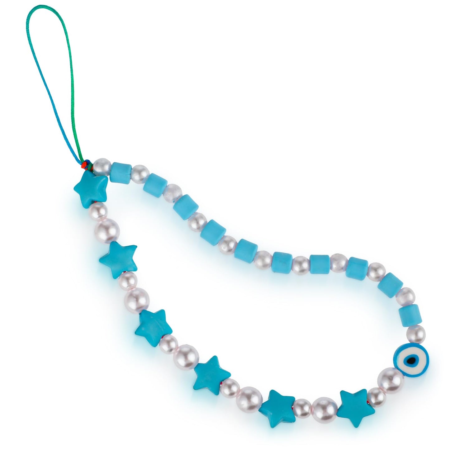 TIESOME Evil Eye Phone Lanyard, Beaded Phone Charm Wrist Strap Phone Chain Strap Keychain for Men Women Cell Phone String Strap (18cm)