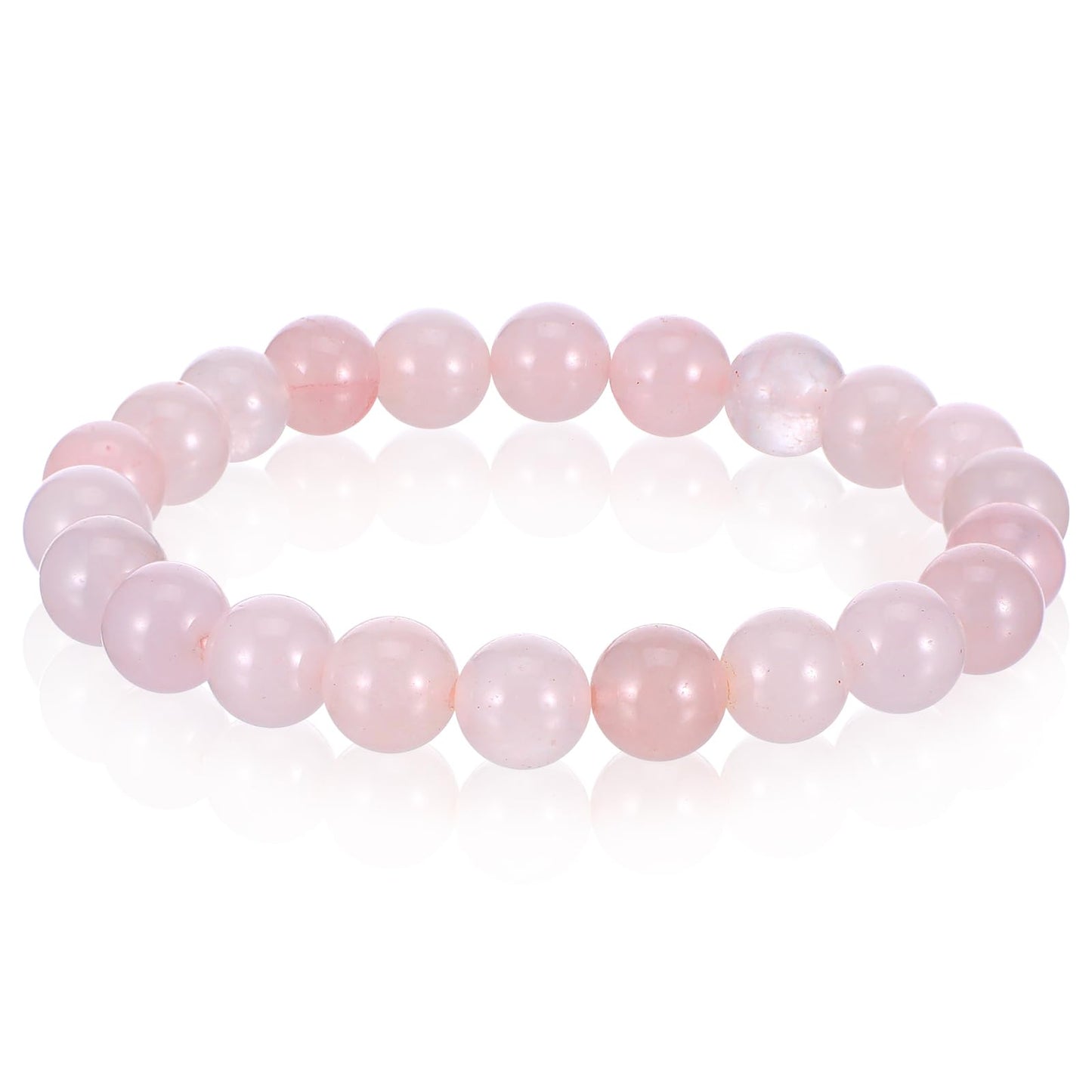 Yuanchu Pearl Bracelet Best Friend Gifts, Pack of 2 Packaging with Greeting Cards Crystal Bangle 8 mm Pink Natural Stone Beads Birthday Courage Anniversary Chakra Yoga Decoration Bracelets, Flexibel,