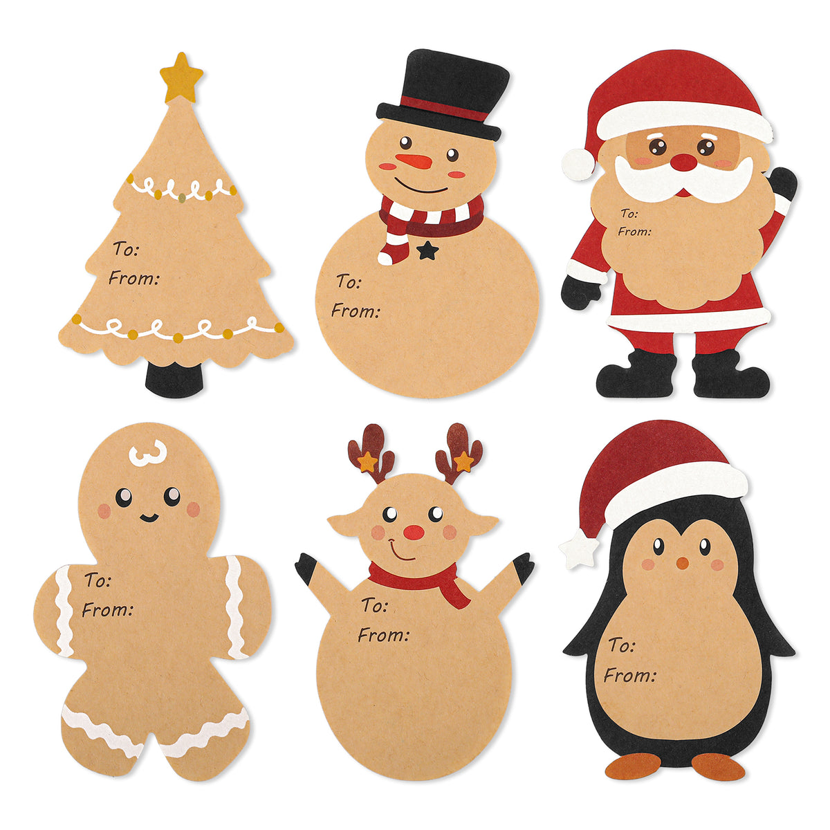 Yaunchu Christmas Gift Tags Stickers, 96Pcs Self-Adhesive Paper Tags