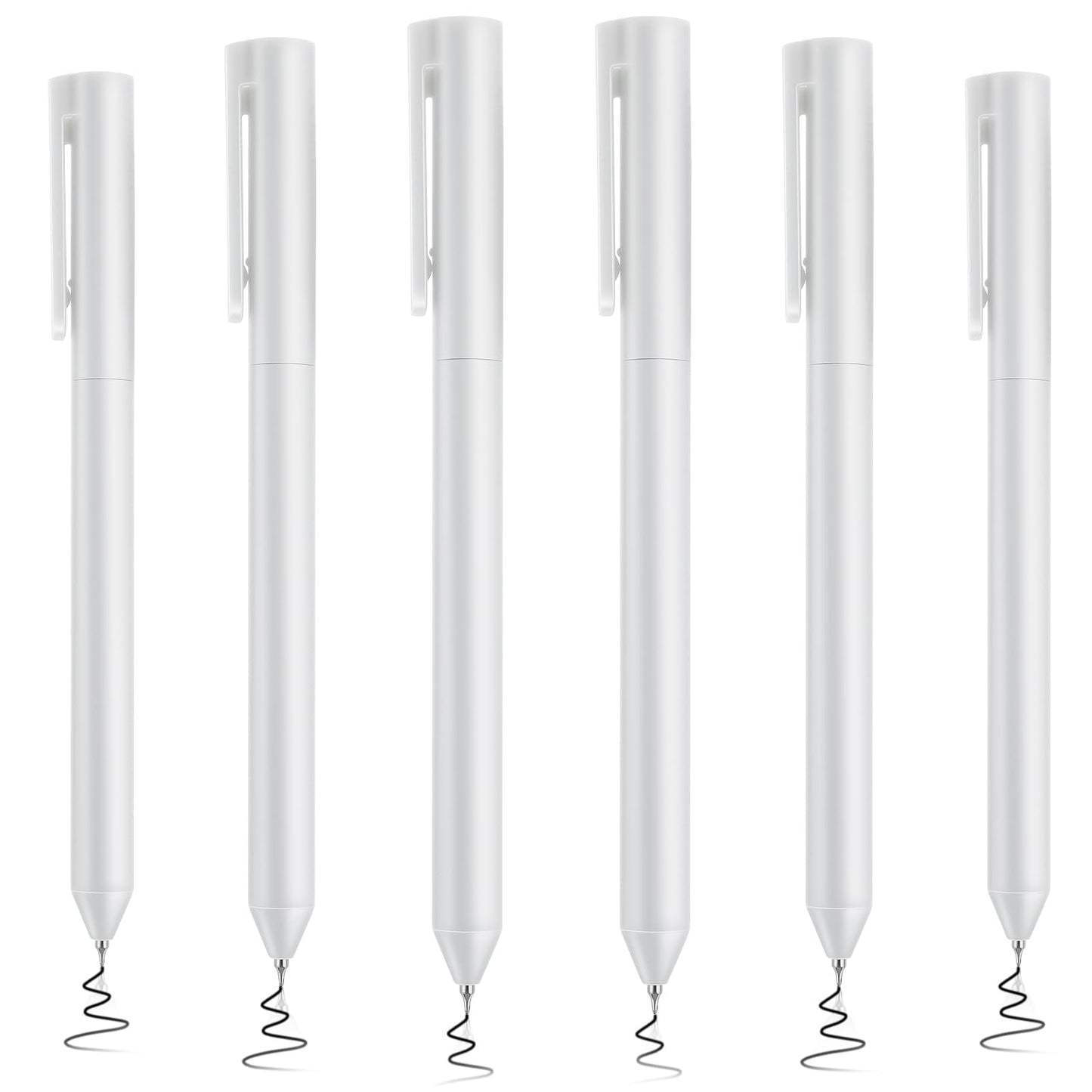 cobee 6Pcs Quick Dry Gel Ink Pens, 0.5mm Retractable Rollerball Pen Twist Fine Point Pen Black Ink Smooth Writing Minimalist Rollerball Pens for School Office Home
