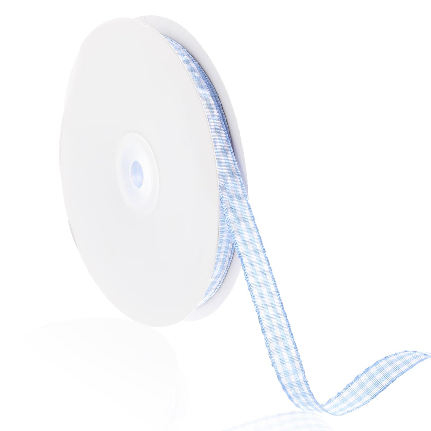 Yuanchu Gingham Ribbon, Blue White Gingham Ribbon 3/8 Inch x 50 Yards Buffalo Checker Ribbons Craft Ribbon for DIY Projects Picnic Art Lessons Gift Wrapping