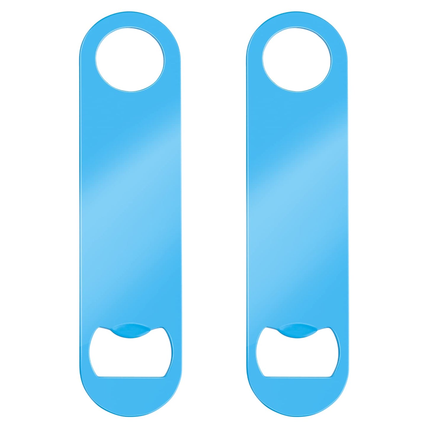 cobee Beer Bottle Openers, 2 Pieces Flat Bottle Opener Stainless Steel Beer Opener Bar Bottle Opener for Kitchen Bar Restaurant (Blue)
