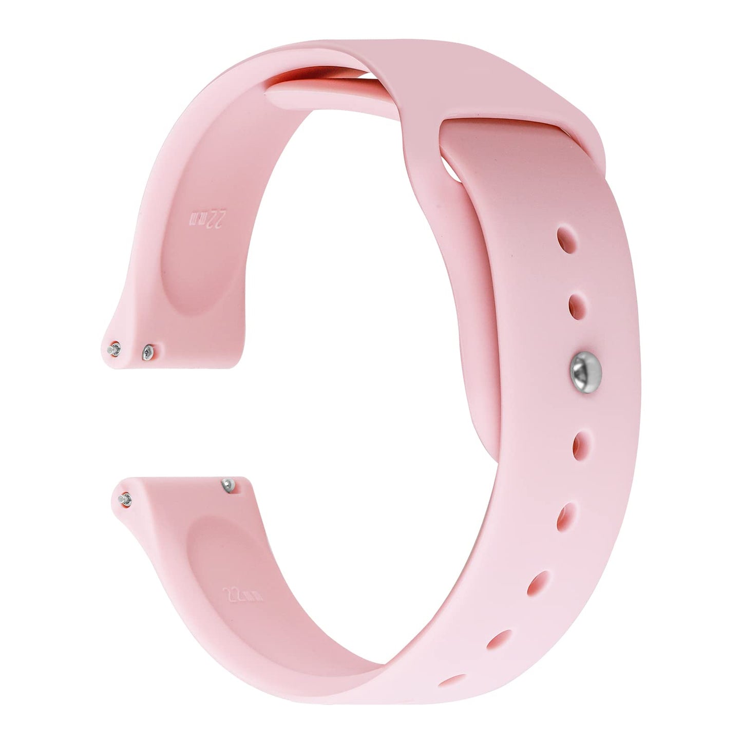 cobee Silicone Watch Bands - Quick Release Watch Strap with Steel Nail Buckle, 9-Holes Adjustable Solid Color Watchband Replacement for Men Women, Soft Sport Watchband(22mm, Pink)