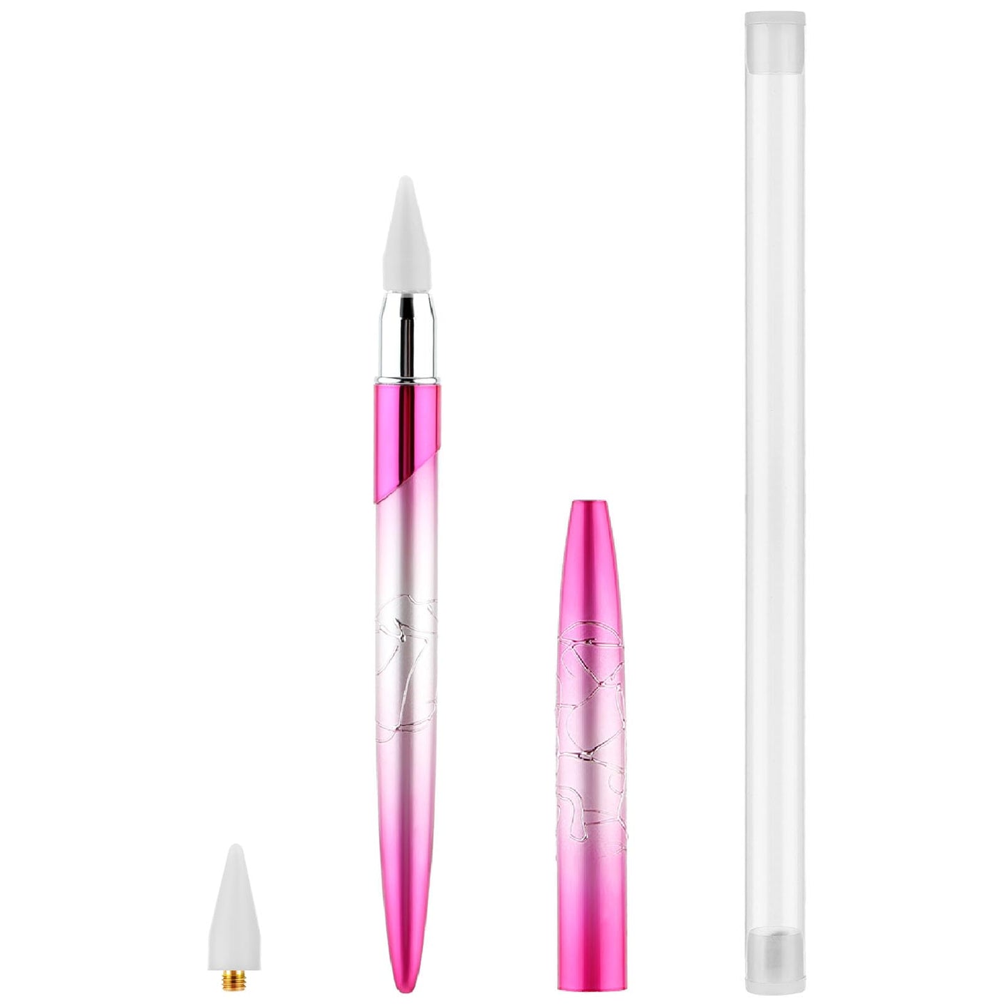 TIESOME Rhinestone Picker Dotting Tool, Dotting Wax Pen, Nail Rhinestone Picker Dotting Tool With 1 Extra Wax Tip Gem Picker Tool Rhinestone Pickup Applicator Tool For DIY Nail Art Crystals Diamonds