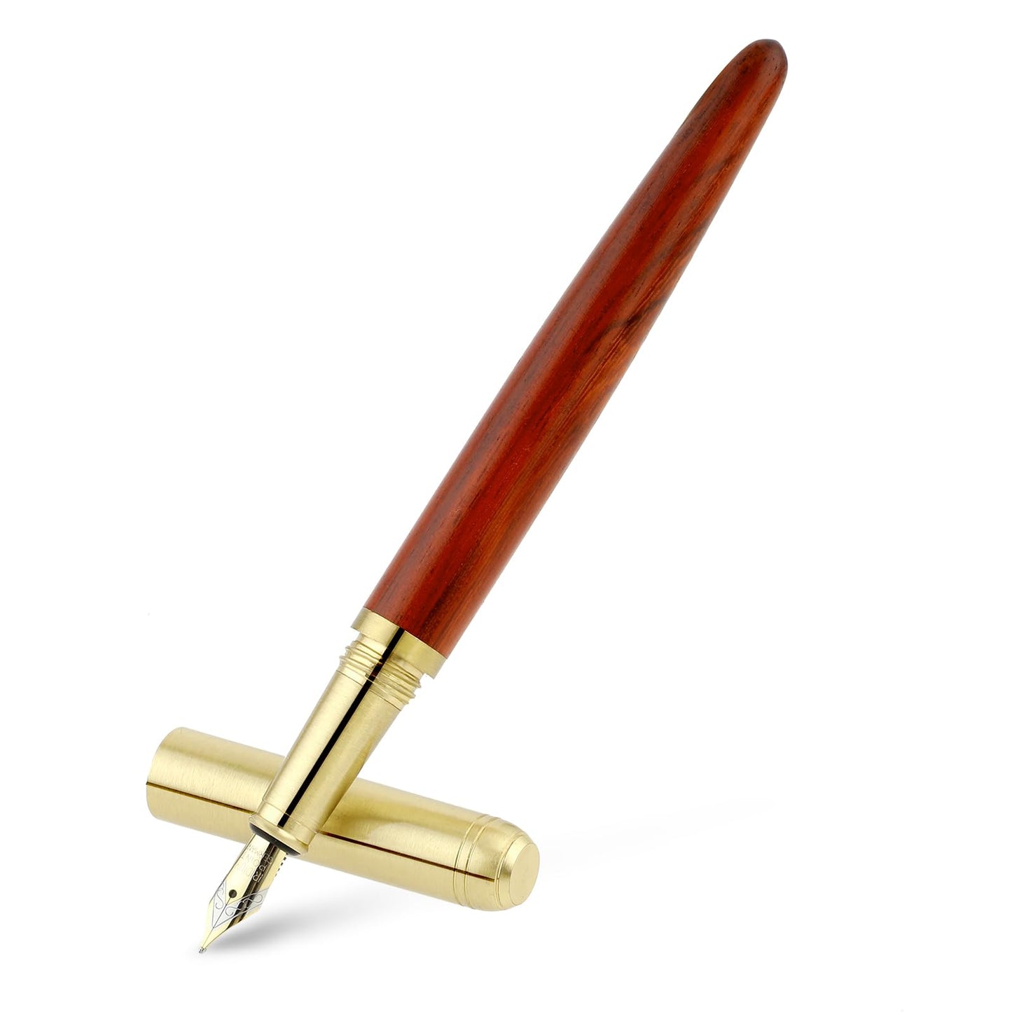 cobee Wooden Fountain Pens, Handcrafted Wood Fountain Pen Vintage Luxury Pen 0.7mm Fine Point Pen Business Pen Smooth Writing for Journaling Calligraphy Gift Supplies(A)