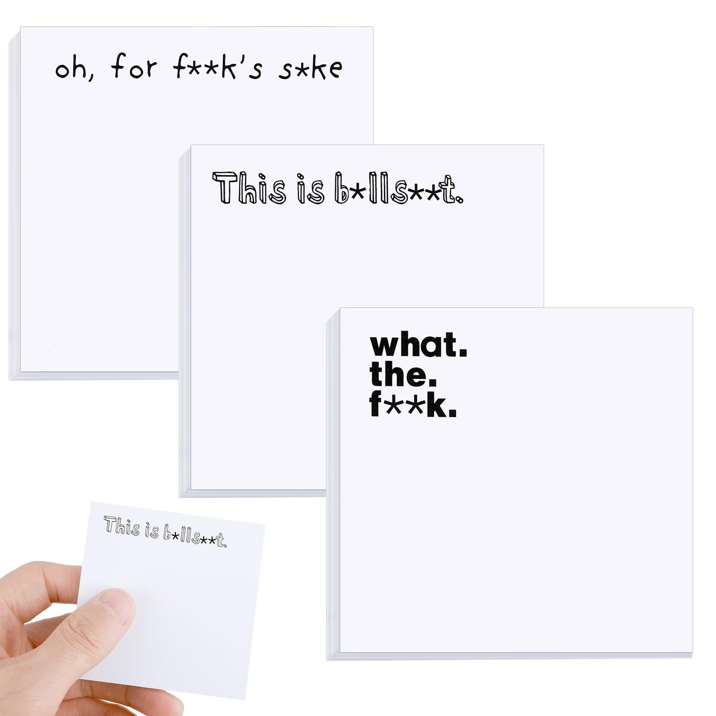 TIESOME Funny Sticky Note, 3 Pcs(150 Sheets) Funny Spoof Notes Rude Posted Notes Desk Accessories Adult Note Pads Set Sassy Office Supplies Novelty Memo Pads Sticky Note for Friends Co-Workers Boss(A)