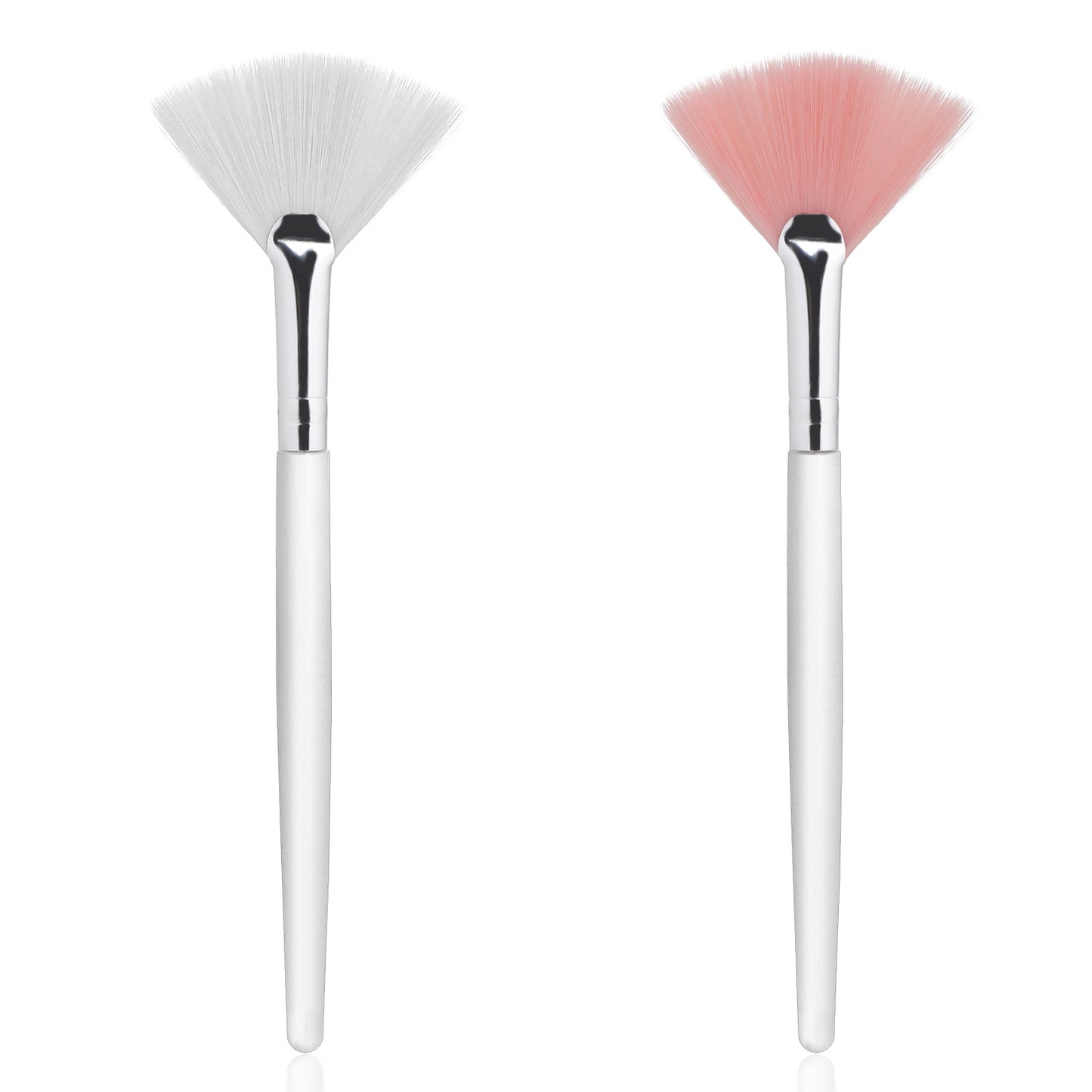 TIESOME 2 Pcs Face Mask Brush Applicator, Esthetician Brushes with Soft Nylon Bristles & Aluminum Handle (5.9 Inch), Pink & White for Facial, Mud and Cream Application