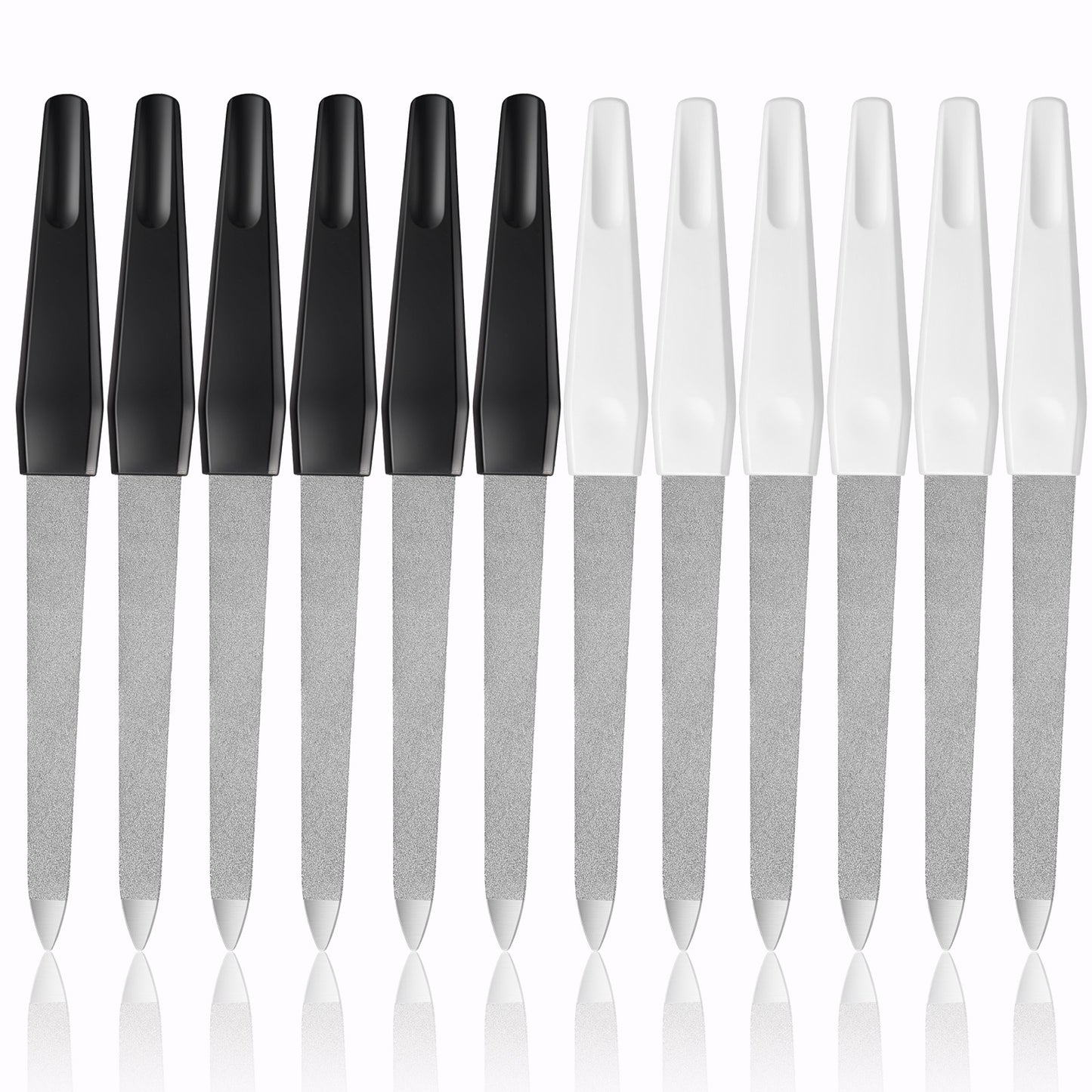 HJZHII 12 Pcs Metal Nail Files, Professional Nail Files, Double Sided Nail File Set for Natural Nails Nails Accessories Tools for for Home Salon Use