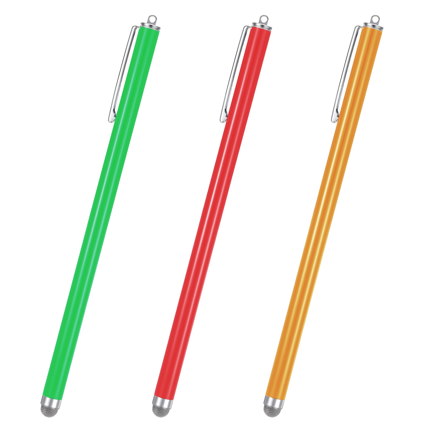 JIEYAO 3 Pcs Fiber Tips Stylus Pens for Touch Screens, Universal Stylus Pens High Sensitivity Touchscreen Pen Large Stylus Pen Compatible with Phone Tablets(Gold+Red+Green)