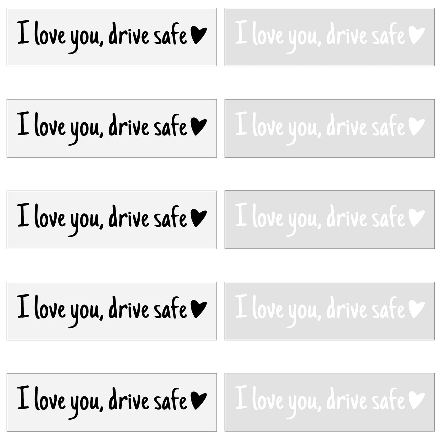 MBAIYO 10Pcs I Love You Drive Safe Mirror Sticker, I Love You Drive Safe Car Decals Rear View Mirrors Sticker Cute Car Decals for Women Rear View Mirrors Safety Reminder Gift (Black and White)