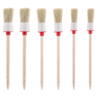 Molain 6 PCS Detailing Brush Set, 3 Different Sizes Premium Natural Boar Hair Mixed Fiber Wooden Handle Automotive Detail Brushes for Cleaning Wheels, Engine, Interior, Air Vents, Car, Motorcy
