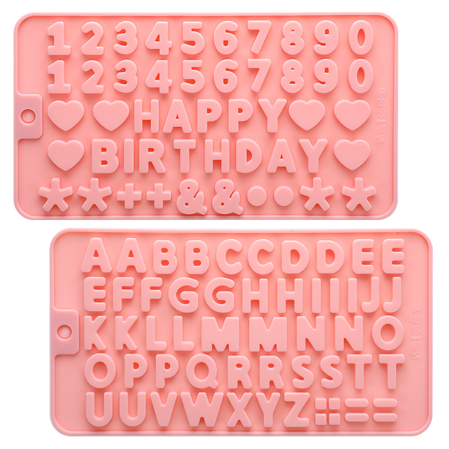 Giantree 2 Pcs Letter Molds Silicone Number Molds, Alphabet Chocolate Candy Molds Non-Stick, Kitchen Utensils, Cake Cookies Ice Cubes Chocolate Resin Candy Making Products