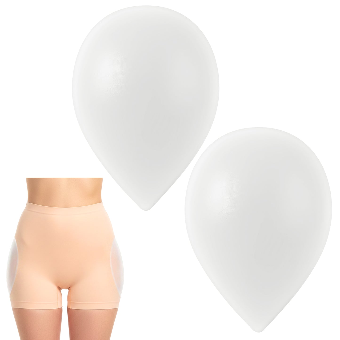 WJIAAA 2 Pcs Silicone Hip Pads for Bigger Butt, Reusable Butt Pads Shapewear for Women Hip Enhancing & Butt Lifting, Creates a Rounder Butt & Hourglass Figure, Seamless Invisible (transparent)