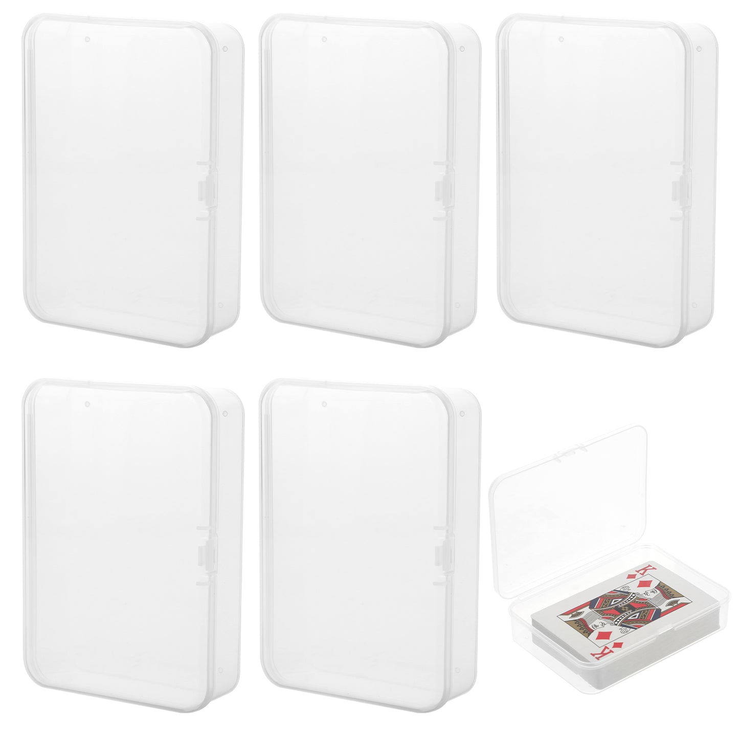 Giantree 6 Pcs Playing Card Case Clear Card Deck Box, Holder Blank Business Card Organizer, Playing Game Card Storage Holder for Bank Card, Business Card, Game Card, Game Pieces, Crafts Accessories