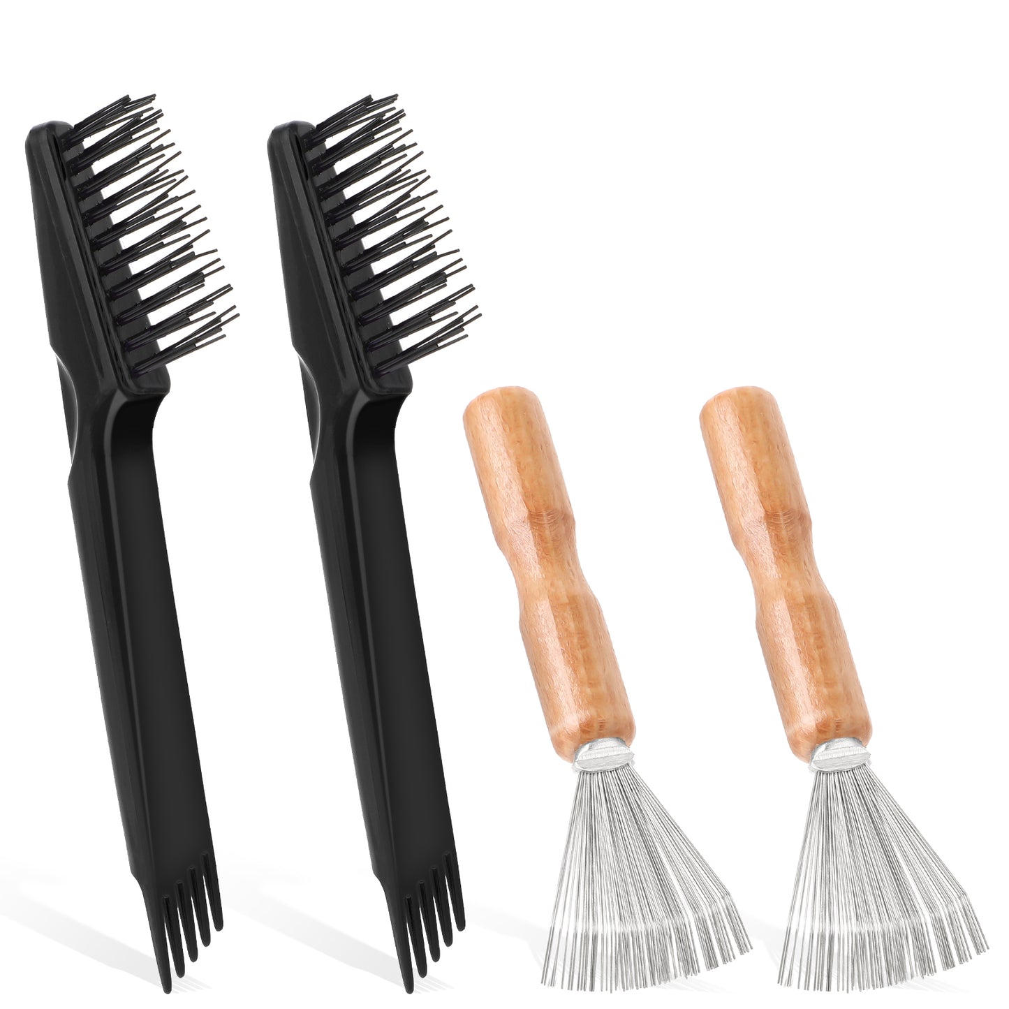 Molain Hair Brush Cleaning Tool, Comb Cleaner Mini Hair Brush Remover Hair Brush Cleaner Comb Cleaning Brush Comb Cleaner Hair Brush Cleaning Tool for Removing Hair Dust Home and Salon Use(4 PCS)