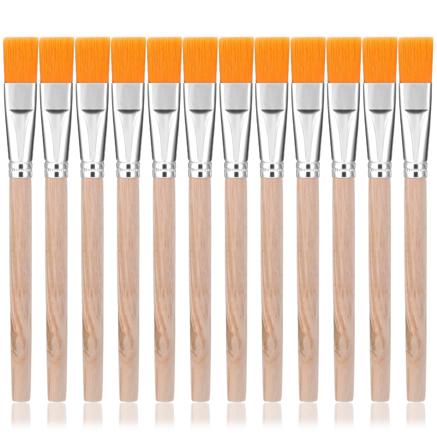 DOPENSPI 12PCS Glue Brush, 9mm Wide Solder Flux Brushes Wooden Handle Nylon Brush Head Small Paint Brushes Paint BrushSet for Painting Stains Glue DIY