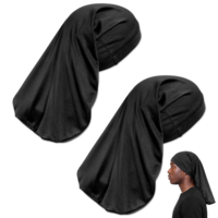HJZHII 2Pcs Black Dreads Cap, Unisex Jumbo Dreadlock Tube Sock Cap
