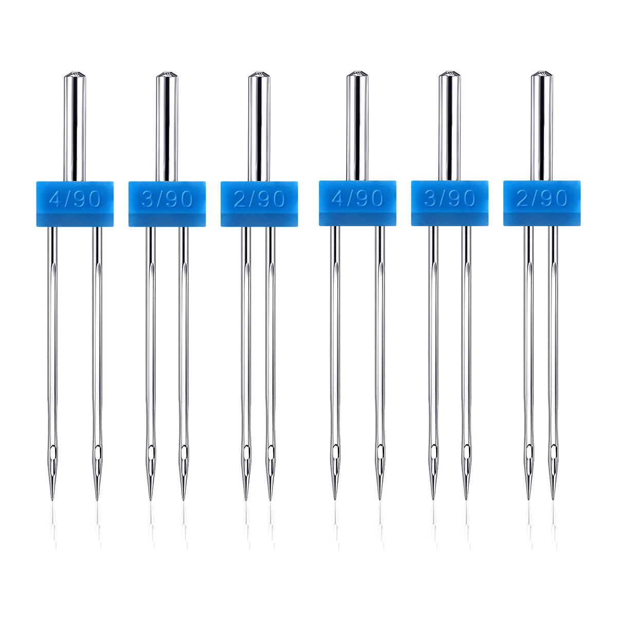 SULIKJHUI 6 Pcs Twin Needles for Sewing Machine, 3 Sizes Mixed
