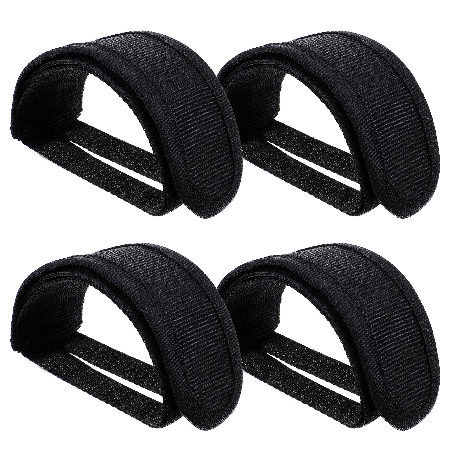 WJIAAA 4 Pcs Black Beam Strap Pedal Straps,Bike Pedal components Adjustable Foot Footrest Strips Components for Fixed Gear Bike Pedals and Cleats