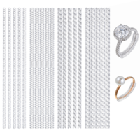 SULIKJHUI 20 Pcs Ring Size Adjuster for Loose Ring, 4 Sizes Invisible Rings Tightener for Making Rings Smaller Without Resizing (Clear)