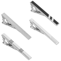 Molain 4 Pcs Tie Clips for Men, Silver Tie Bar Clip Set for Regular Fashionable Tie Bar Clip Metal Tie Pins for Wedding Anniversary Business Christmas New Year and Holiday Gifts
