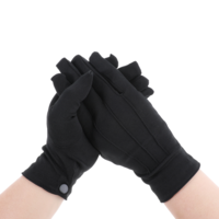 TIESOME Cotton Gloves Men, Women Formal Cloth Gloves with Snap Cuff Uniform Gloves Non-Slip Honor Guard Gloves Dress Gloves for Marching Band Jewelry Uniform Police Tuxedo Guard Gloves (Black)