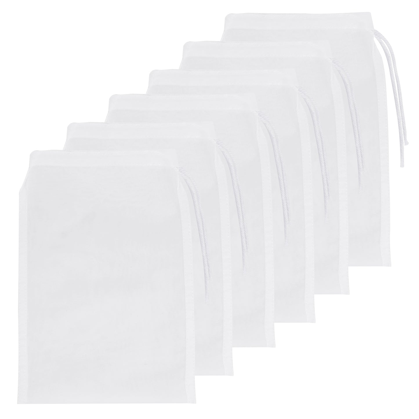 Molain Aquarium Filter Bags, Fish Tank Media Mesh Filter Bag High Flow Fine Mesh Net with Plastic Zipper for Fish Tank Bio Balls, Pelletized Carbon (9x5Inch) White 6Pcs