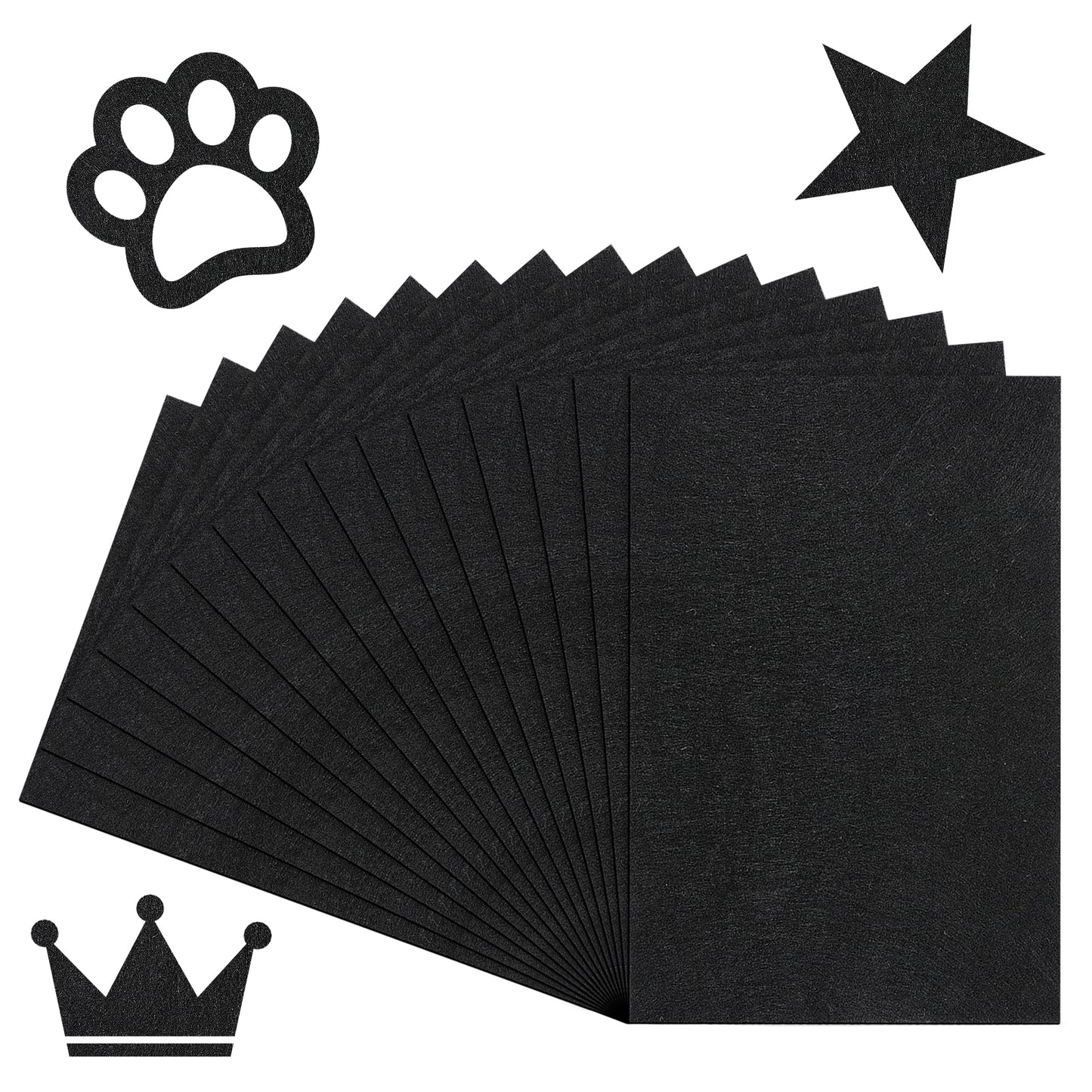 HJZHII 15 Pcs Black Felt Sheets, 11.8 x 7.87 Felt Fabric Sheets Soft Fabric Felts for Crafts Handcraft Sewing Quilting Patchwork DIY Holiday Decorations