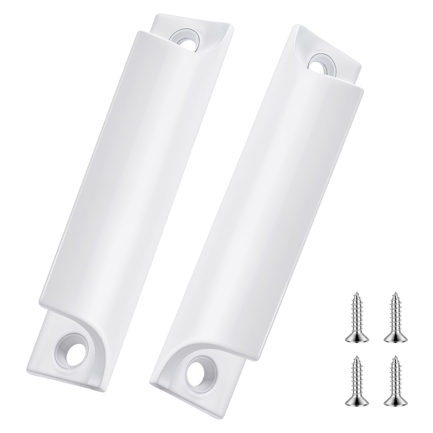 GEEHUA 2Pcs 3.5-inch Cabinet Handles, Finger Pulls with Screws Drawer Edge Pulls Balcony Door Handle for Kitchen Concealed Seam Flat Drawer Dresser Closet Door(White)
