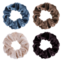 TIESOME 4 Pcs Large Scrunchies for Women's Thick Hair, Soft Velvet Jumbo Scrunchies Bulk Ponytail Holder Elastic Hair Bands for Thick Curly Thin Fine Hair Accessories