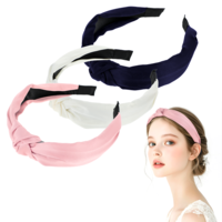 cobee 3 Pcs Women's Headbands, Girls Fashion Top Knotted Non-slip Hairbands, Women's Wide Soft Hairbands Girls Accessories Solid Color Hairband Set, Styling Hair Accessories(Color Series)