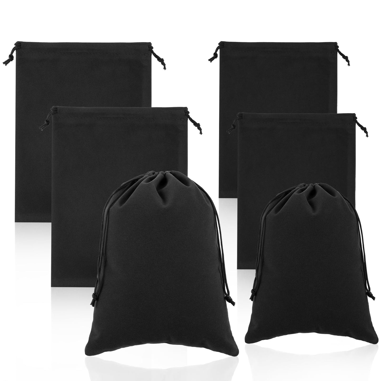 Yuanchu Pack of 6 Drawstring Storage Bags, 2 Sizes Microfibre Waterproof Dry Bag Drawstring Gift Bag Jewelry Bag for Keys, Mobile Phones, Camera, Mobile Power Supply
