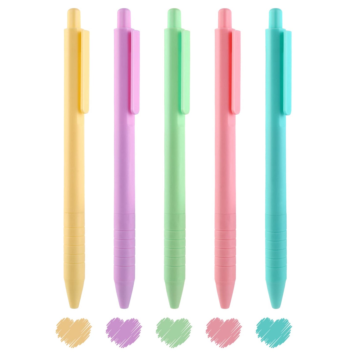 cobee Multicolor Gel Ink Pens, 6 Pieces 0.5 mm Retractable Ballpoint Pens Cute Ball Point Pen Fine Point Roller Ball Pens Smooth Writing Pens for Journaling Note Taking School Office Supplies