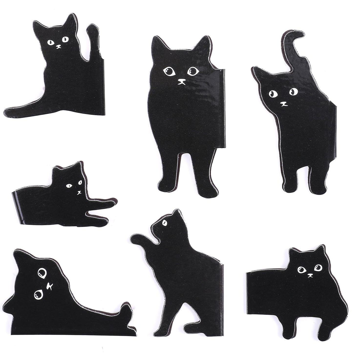 Bewudy Magnetic Bookmarks, 7 Pieces Assorted Cute Book Markers Clip Set, Cat Bookmark for Cat Lovers, Kawaii Cat Magnet Page Markers for Teachers School Home Office (Set 3)