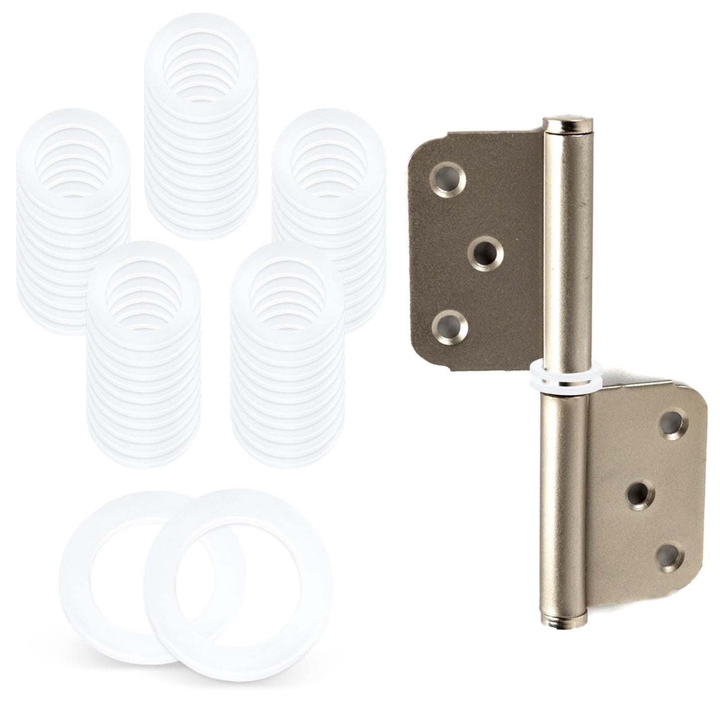 simarro 60 Pcs Door Hinges Washer, 1cm Fitting Rings Round Plastic Gasket for Room Doors, Door Hinge 10.2 mm x 15 mm Mounting Rings without Signs of Wear