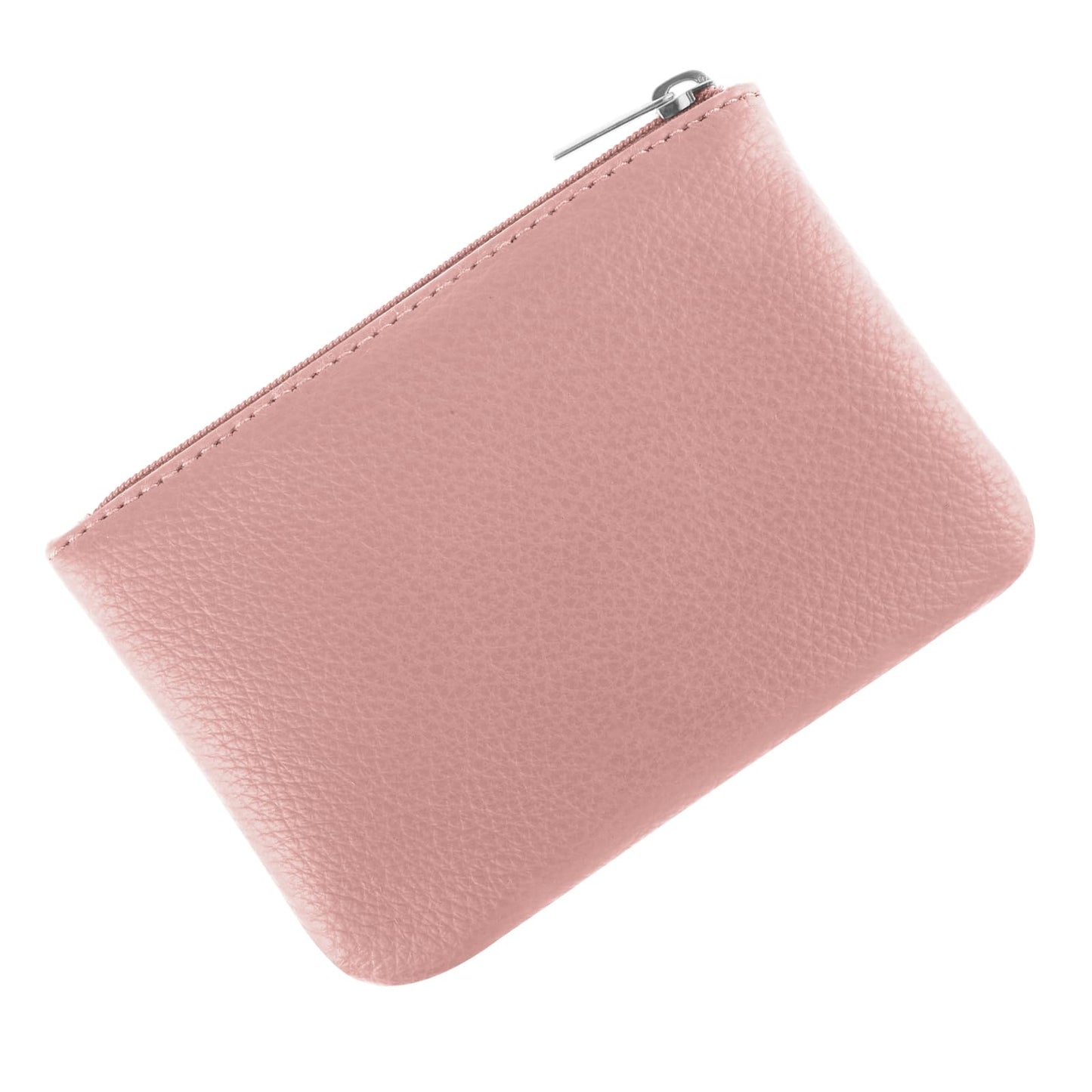 simarro Coin Purse, Vegan Leather Lychee Pattern Zipper Change Purse Portable Coin Wallet Mini Change Holder for Women Coin Pocket for Women Credit Card Folded Bills ID Key Headset Lipstick(Pink)