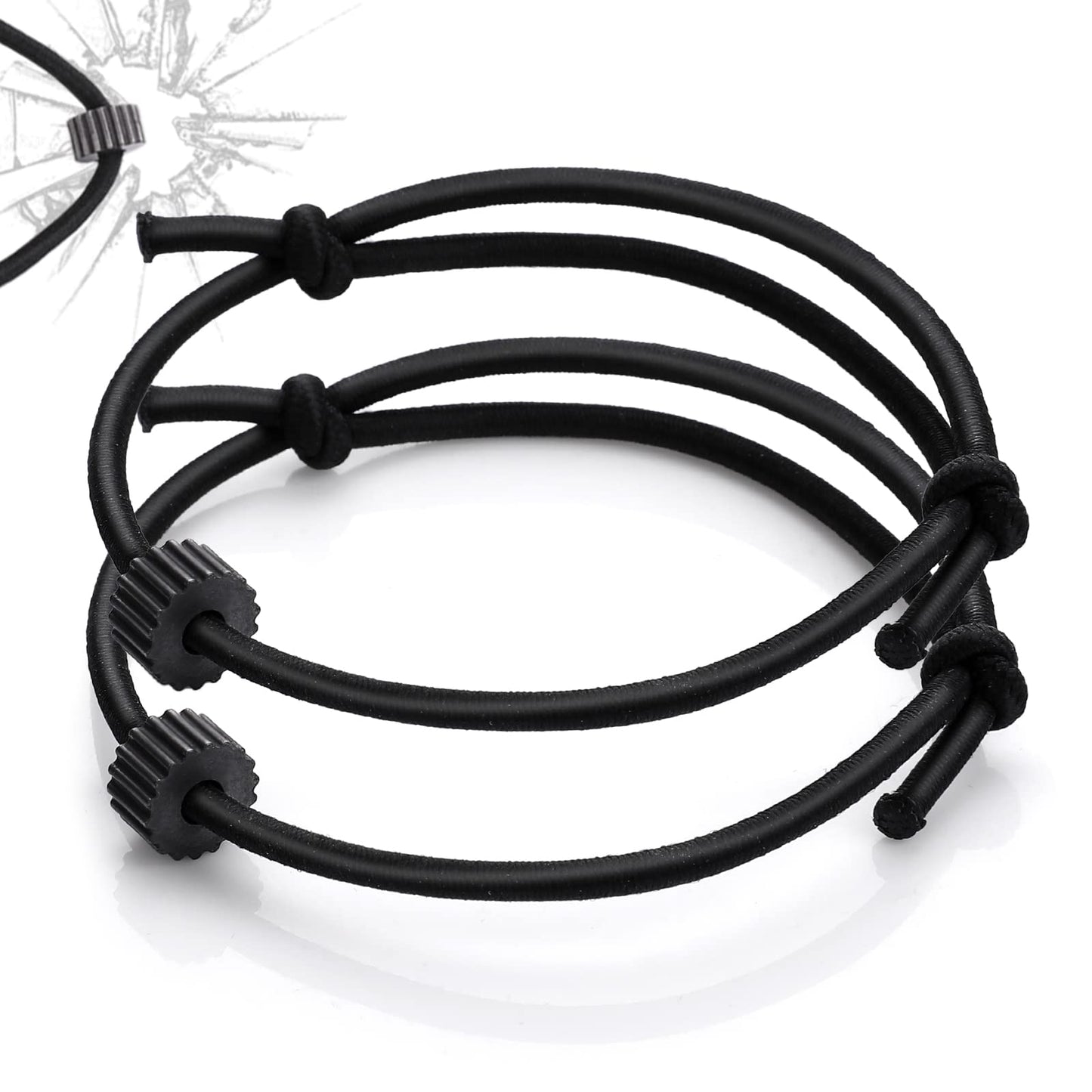 TIESOME Car Glass Breaker Bracelet, 2 Pieces Car Window Breaker Wrist Strap Tungsten Carbide Bead Car Escape Tool Tempered Emergency Safety Self Rescue Tool