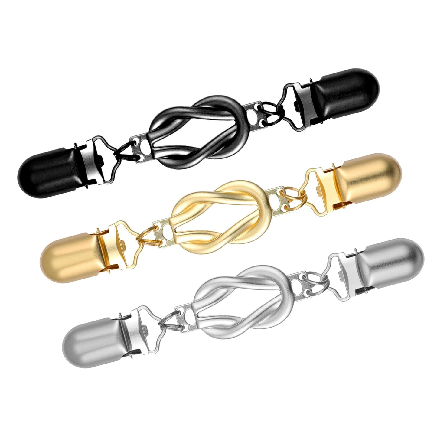 XLIUAX Pack of 3 Cinch Clips, Trousers Tighter Clip Dress Clips Back Waist Cinch Clip Vintage Pullover Clip for Women Scarf Jacket Cardigan Collar for Adjusting Dress Trousers Clothing