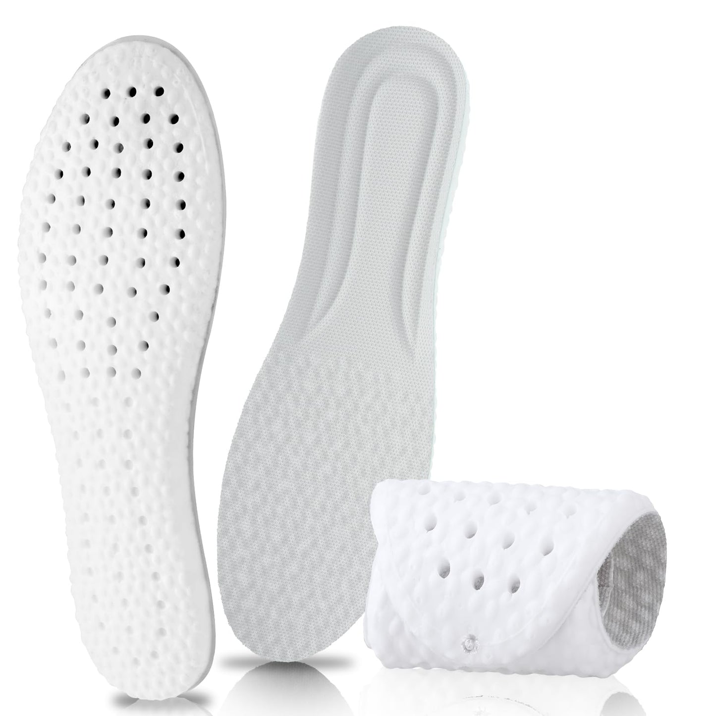 Amaxiu Memory Foam Shoe Insole, Shock Absorption Sports Inserts Anti-Slip Cropable Insoles Arch Support Orthotic Insoles Soft Elastic Insoles for Men Women