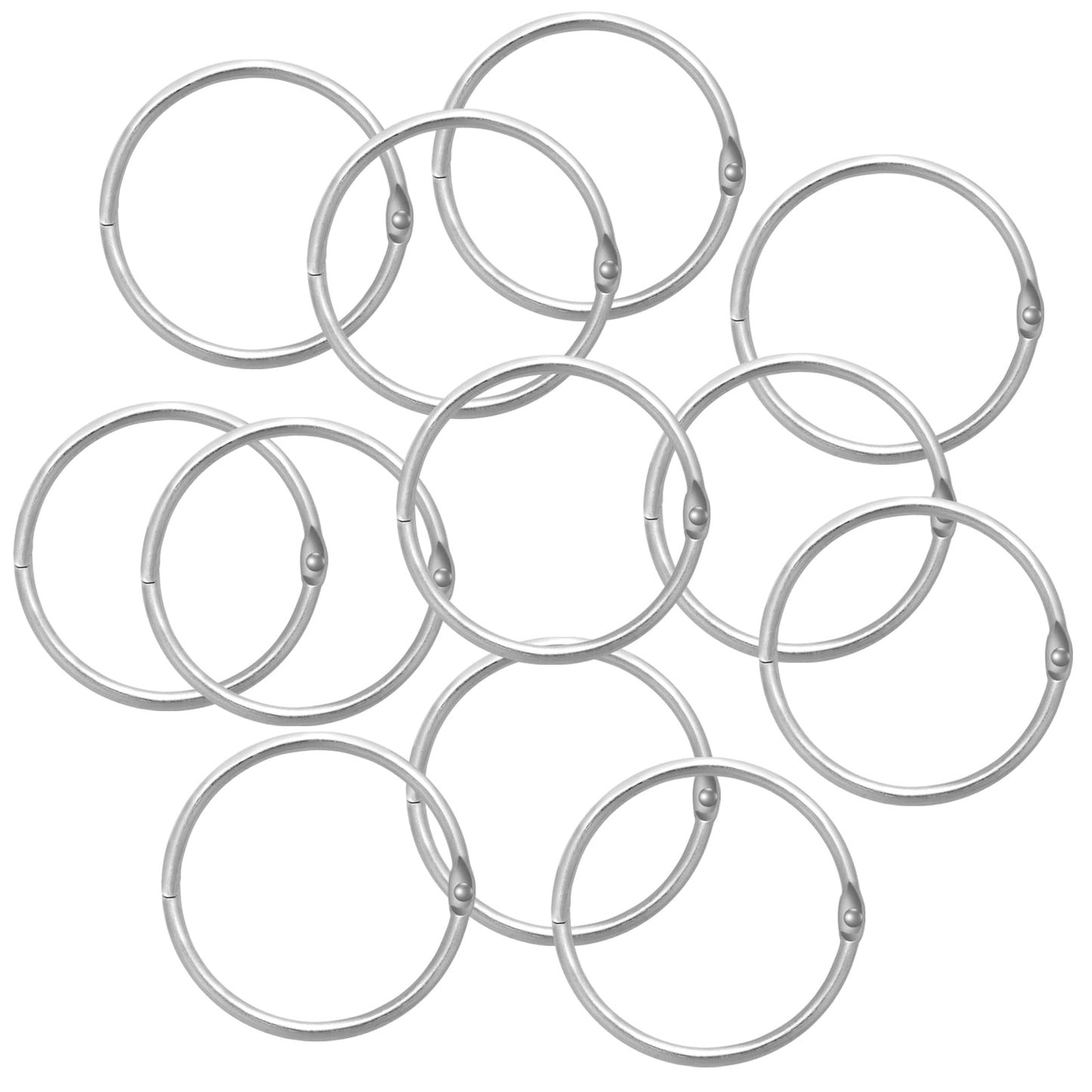 TIESOME 12packs 5cm Loose Leaf Binder Rings, Book Loose Leaf Binder Ring Plated Steel Binder Rings Keychain Rings Binder Rings for School Home or Office