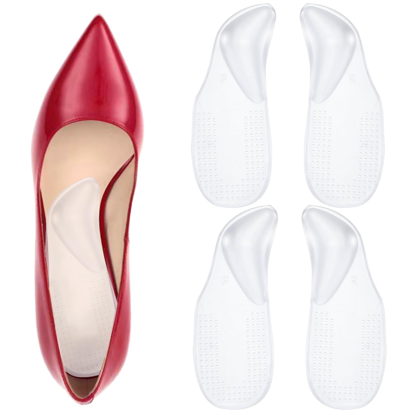 Yuanchu 7mm Orthopaedic Insoles - 2 Parr Gel Shoe Insoles Arch Support for Flat Feet, Plantar Fasciitis, Plantar Fasciitis, Foot Pain, Unisex, Fits Any Shoe (Small)