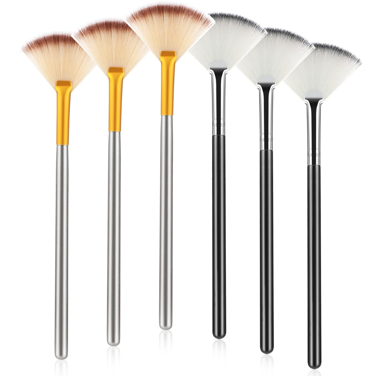 Amabro 6 PCS Fan Brushes Facial Mask Brush, Fan Facial Beauty Brushes Ultra Slim Soft Facial Fan Applicator Esthetician Cosmetic Brush Brushes Professional Blending MakeupTools For Mud Cream, Peel