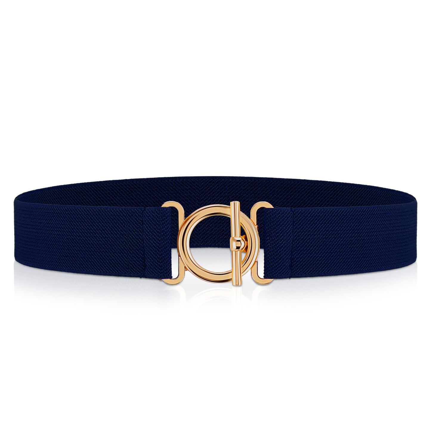 Amaxiu Women Elastic Belt, Invisible Stretch Ladies Belts with Gold Flat Buckle Skinny Waist Belt For Jeans Pants Dresses(Blue)
