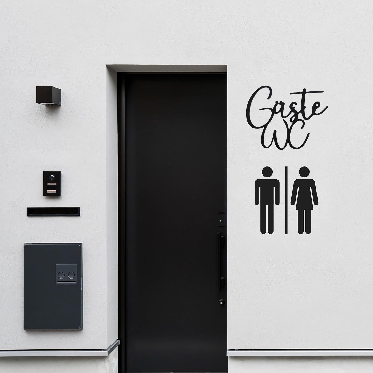 Yuanchu Guest Toilet Sign Self-Adhesive Toilet Door Sign Toilet Sticker Door Signs Toilet Self-Adhesive Toilet Sign Toilet Lettering Toilet Decoration for Indoor and Outdoor Use (Guests WC)