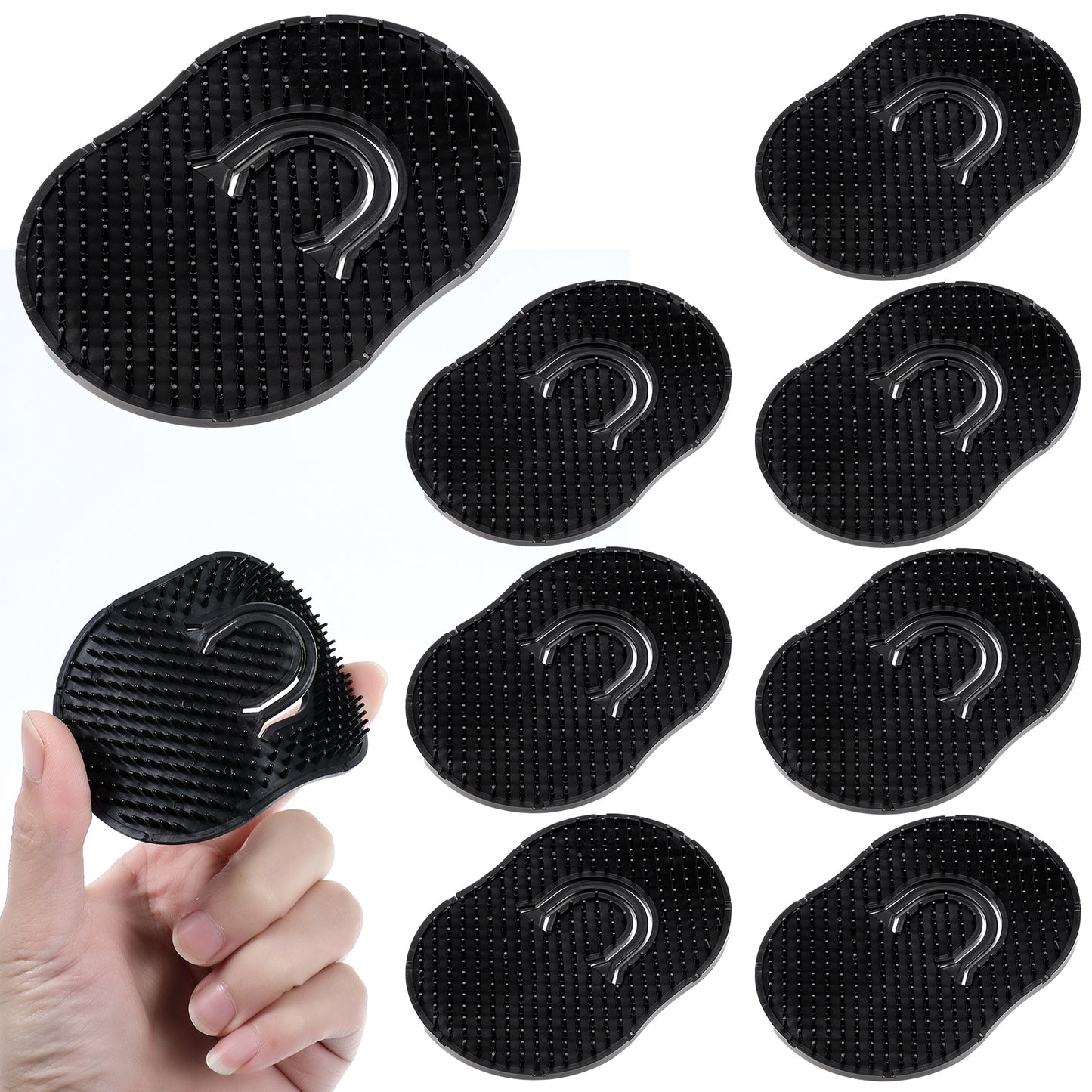 AOZUO 8pcs Pocket Combs for Men, Portable Palm Combs Soft Pocket Brush Hand Comb Plastic Finger Brush for Scalp Massage Shampoo Beard Grooming