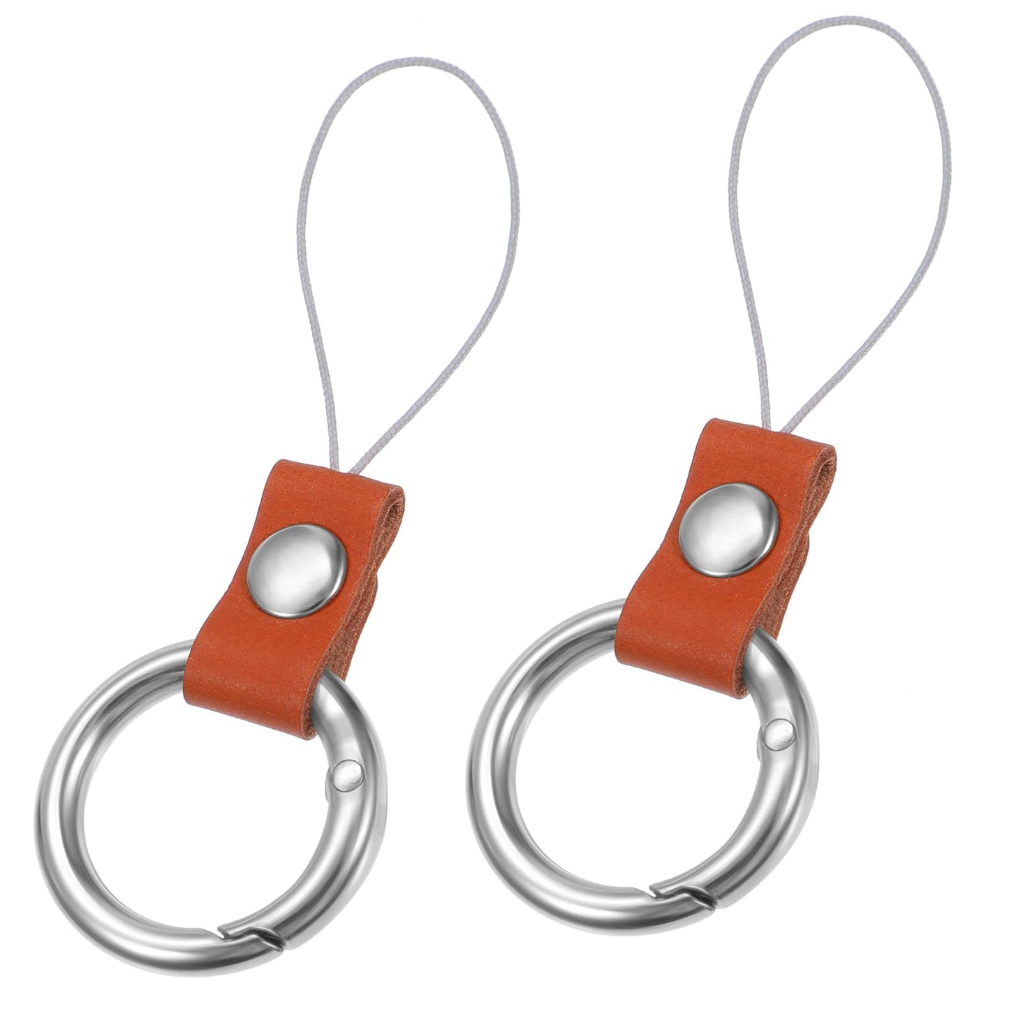 Yuanchu Camera Strap Quick Release Loops Connector, 2Pcs Camera Strap Metal Loop Connectors Connect Adapter Connection, Brown, S