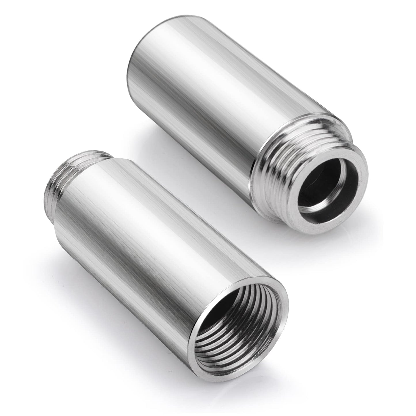 cobee Shower Head Extension Pipe, 2 Pcs Stainless Steel Bathroom Shower Extension Arms Straight Shower Extension Tube Handheld Shower Extra Pipe for Fixed Shower Head(6 x 2.5cm/2.36 x 1inch)
