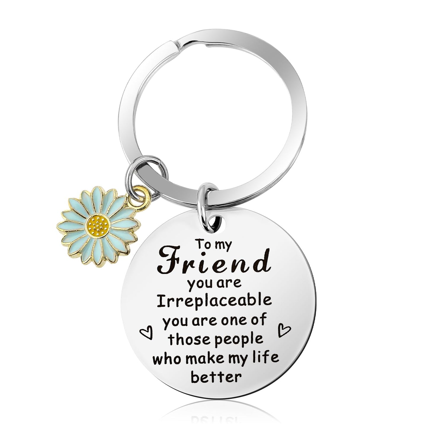 cobee Friend Keychain Gifts, Sunflower Keychain Funny Keyring Gifts Presents for Best Friends True Friendship Besties BFF Birthday Christmas (Blue)