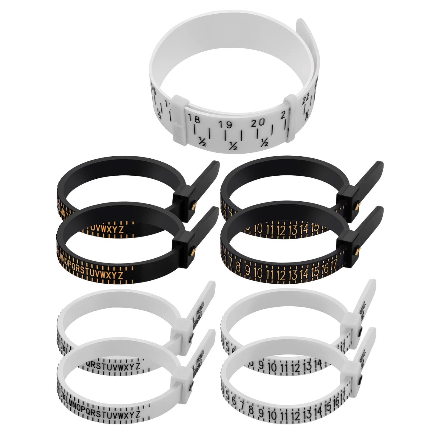 Molain Wrist Ring Size Measuring Tool, 9 Pieces Ring Sizer Measuring Tool Reusable Finger Size Gauge Jewelry Measure Tool US and UK Size
