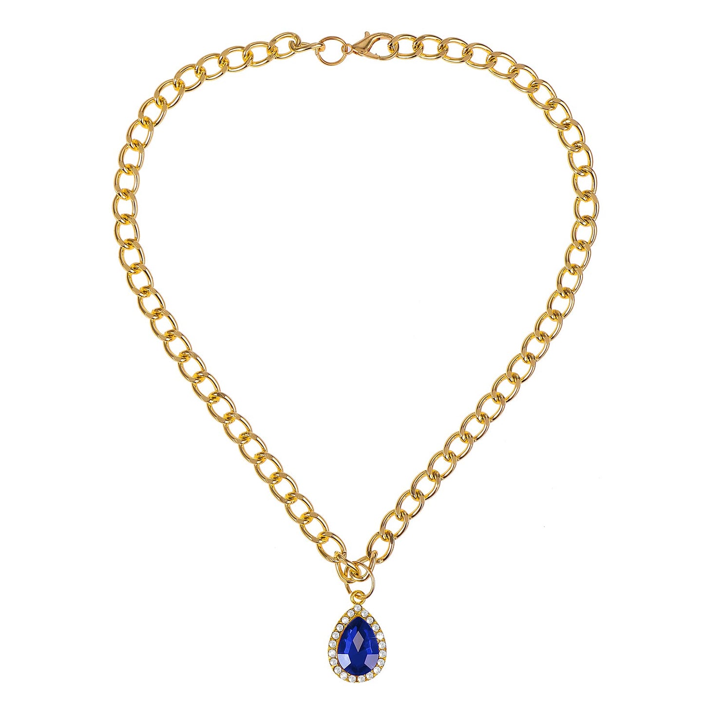 TIESOME Rhinestones Pendant Pet Collars, Adjustable Metal Drop Cat Dog Collar Necklace Crystal Diamond Elastic Collar with Pendant for Dog Cat (Blue)